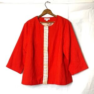 Coldwater Creek Red Jacket with Cream Accents